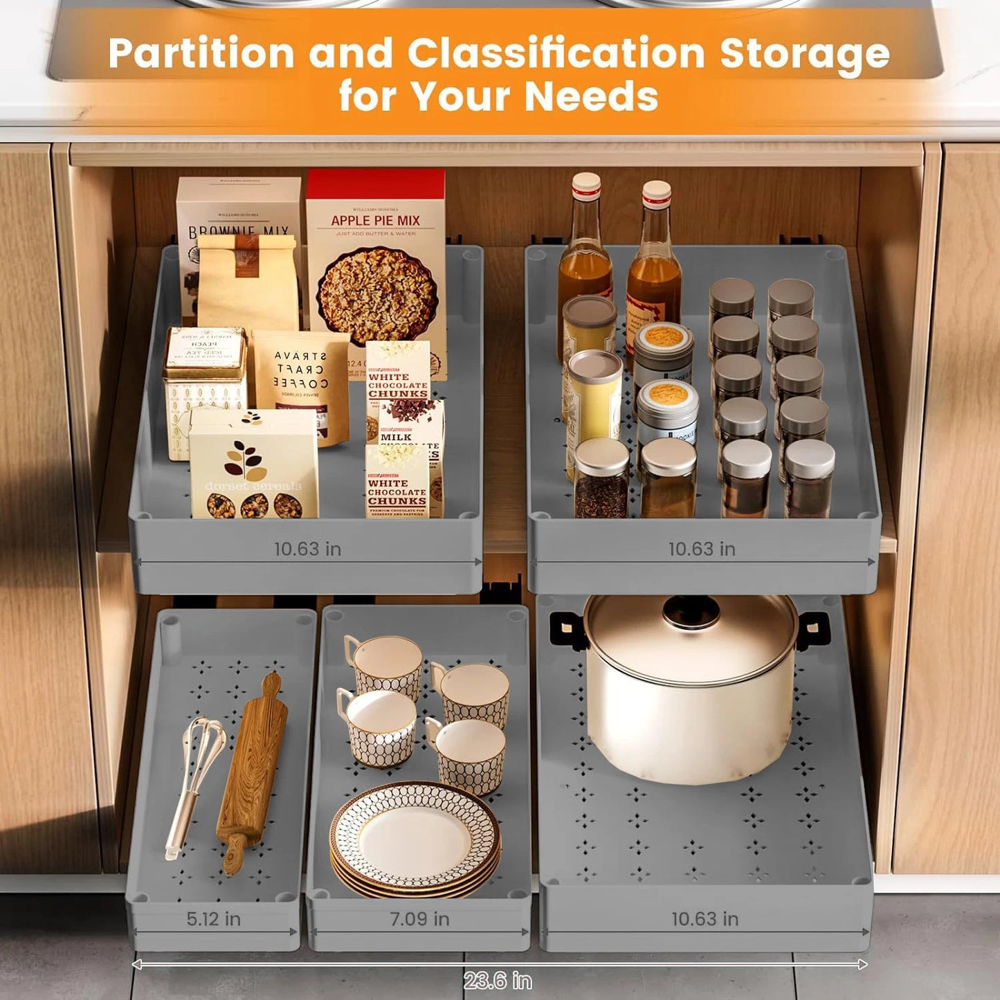 1 Pc/3 Pcs Pull out Cabinet Organizer
