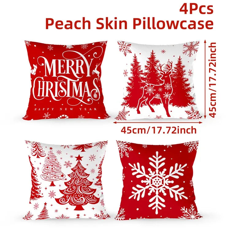 4pcs Merry Christmas Cushion Cover