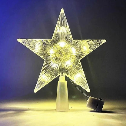 15cm Christmas Glowing Tree Topper Five-pointed Star