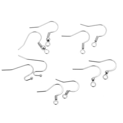 50pcs/lot Stainless Steel Earring Wire Hooks Hypoallergenic