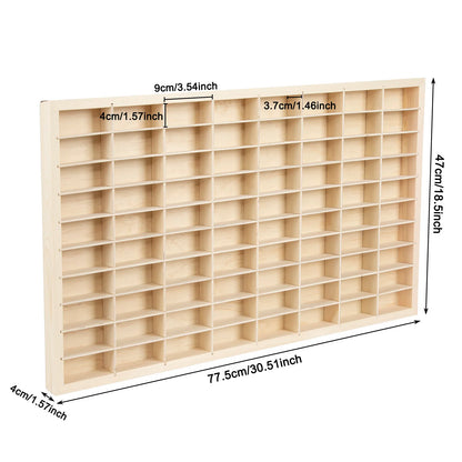 80 Grids Wood Display Shelf for Hot Wheels/Matchbox