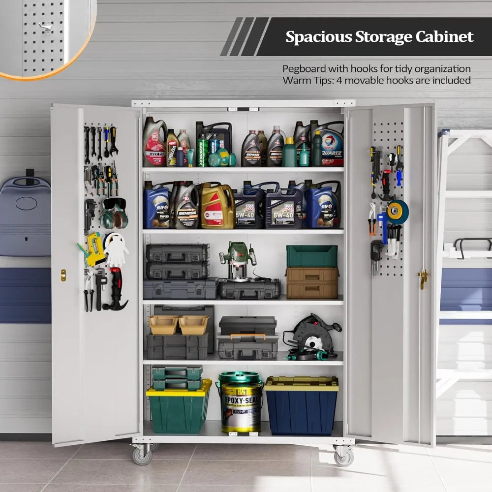 Wide & Deep Garage Storage Cabinet, Metal