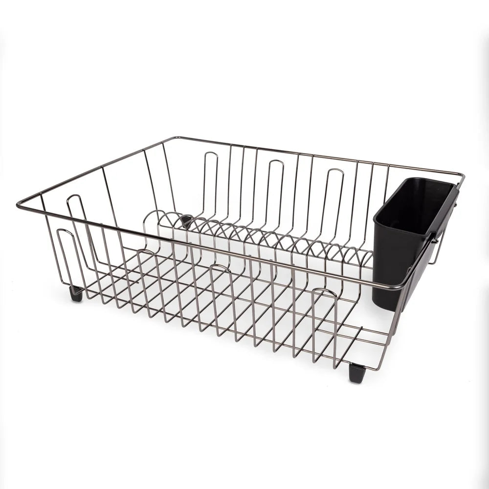 Large Wire Dish Drying Rack with Cutlery Cup