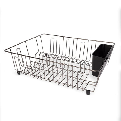 Large Wire Dish Drying Rack with Cutlery Cup
