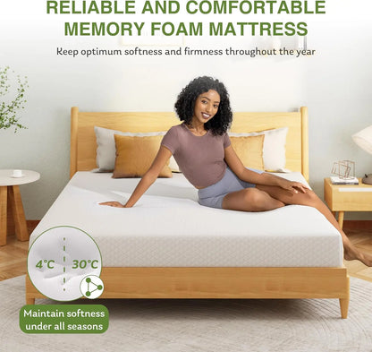 6 Inch Twin Mattress for Kids, Memory Foam with Cooling Green Tea Gel