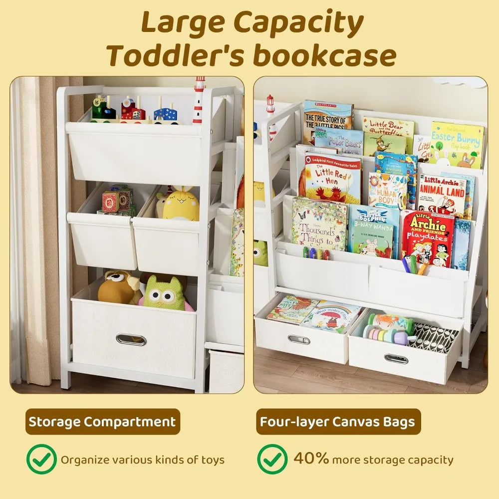 3 Tier Kids Bookshelf and Toy Storage Organizer