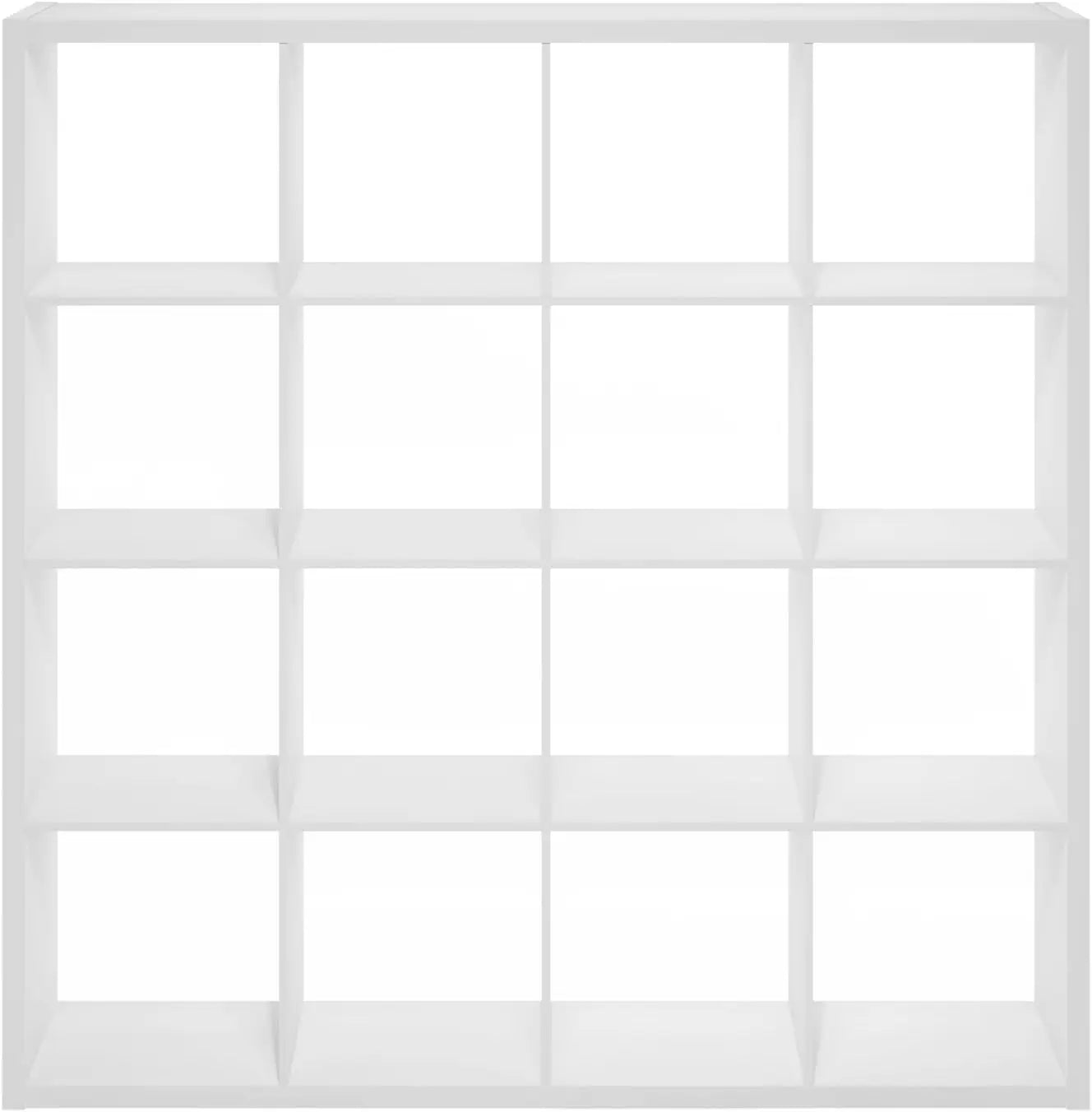 Cubicle Open Back Decorative Cube Storage Organizer, 16-Cube, White