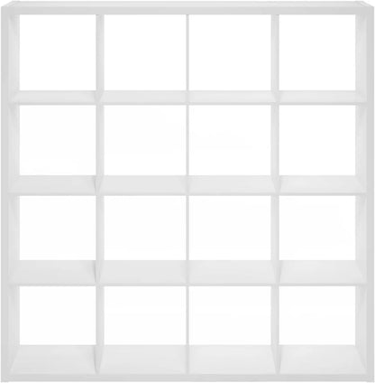 Cubicle Open Back Decorative Cube Storage Organizer, 16-Cube, White