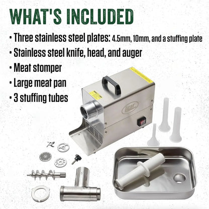 Meat Grinder, 1.5 HP Stainless Steel Electric Meat Grinder