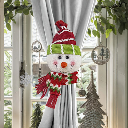 Christmas Curtain Clips Santa Snowman