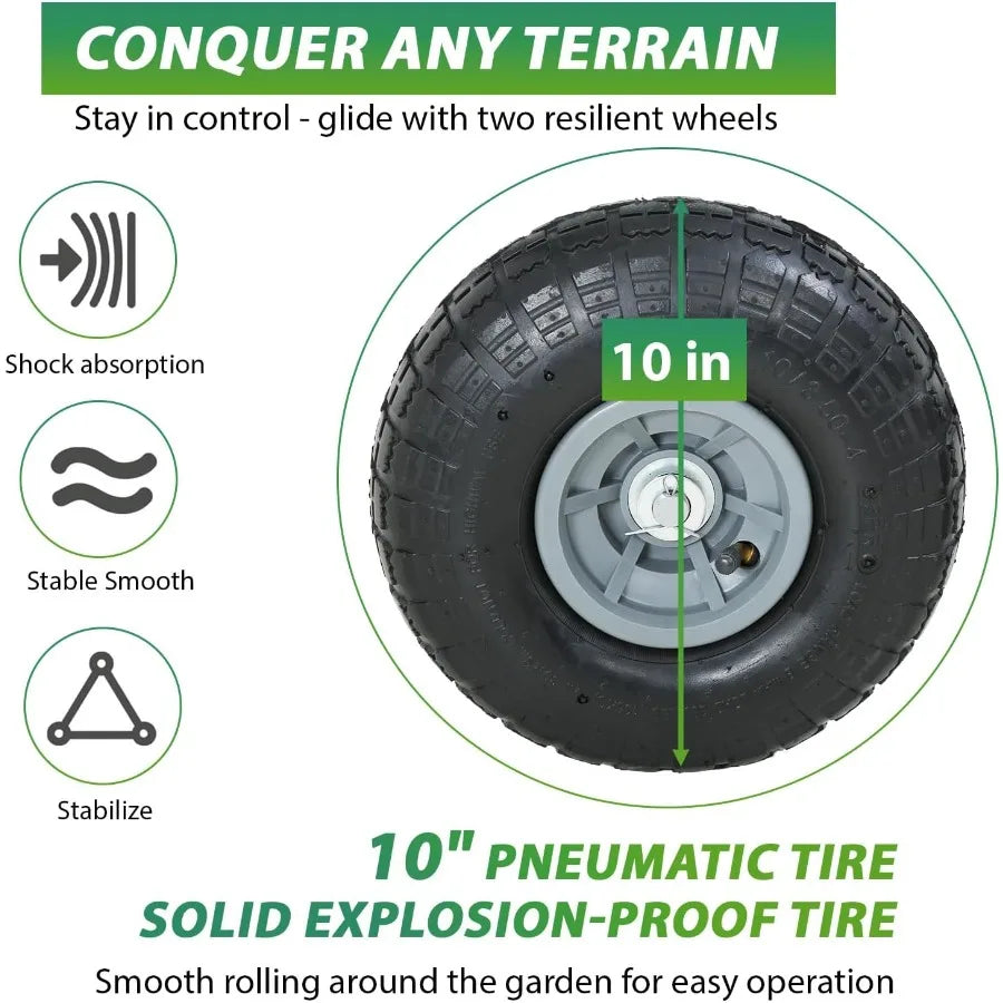 Heavy Duty Garden Hose Reel Cart Holds up to 300 Feet of Hose