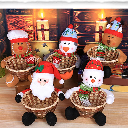 Merry Christmas Decorate Christmas Candy Storage Basket