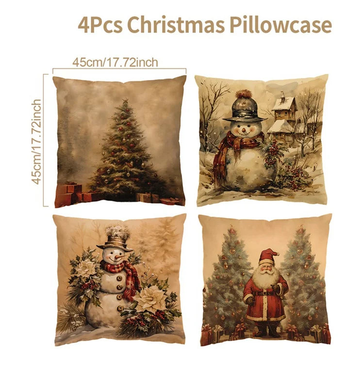 4pcs Merry Christmas Cushion Cover