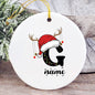 Baby's Christmas Ornament Personalized Initial with Name