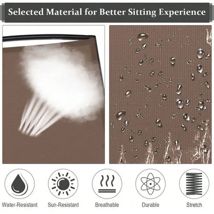 2-Person Glider Rocking Chair Loveseat  w/ Tempered Glass Table Brown