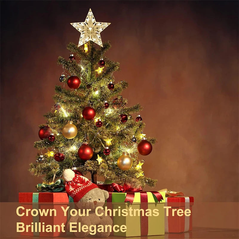 15cm Christmas Glowing Tree Topper Five-pointed Star