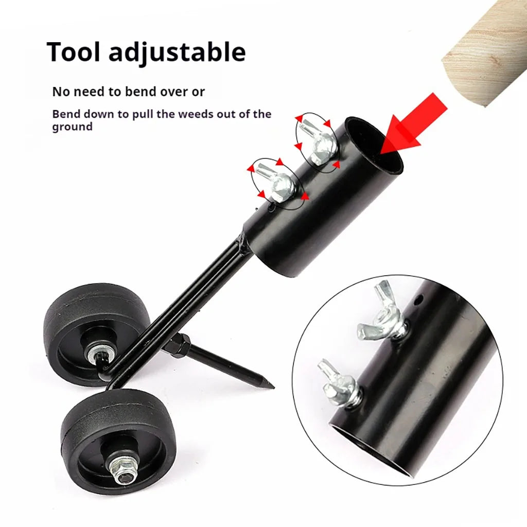 1pcs Stand-Up Manual Weed Puller with Wheels