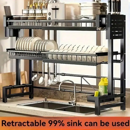 1pc Countertop Dish Storage Drainage Rack