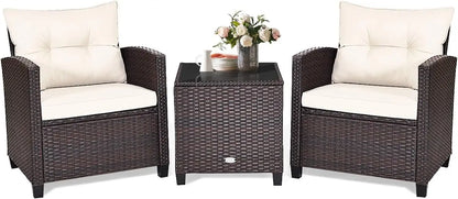 3pcs patio furniture set, rattan wicker