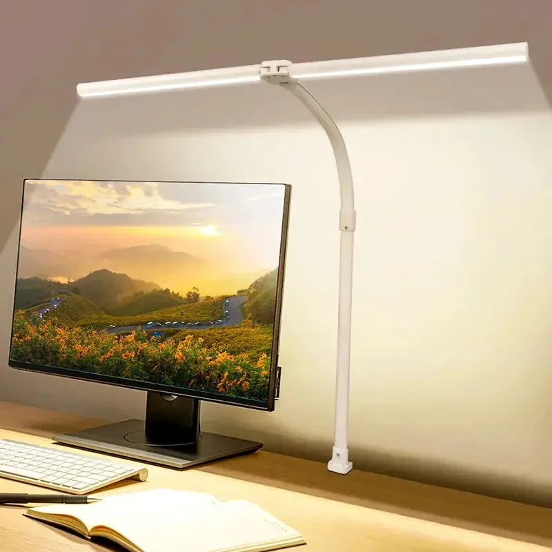 Double Head LED Desk Lamp, 5Color Modes and 5 Dimmable Eye Protection lamp