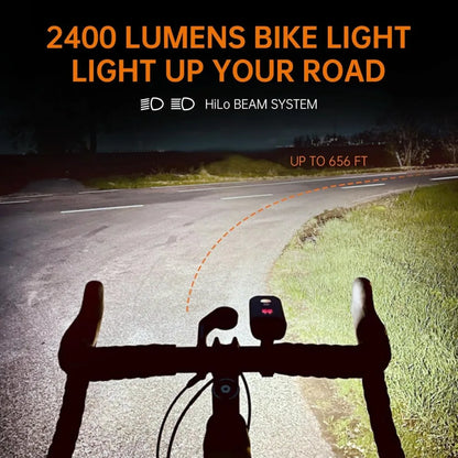Bike Light for Mountain Biking, 2400 Lumens