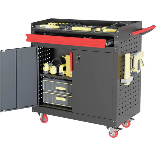 Metal Garage Storage Cabinet w/ Wheels