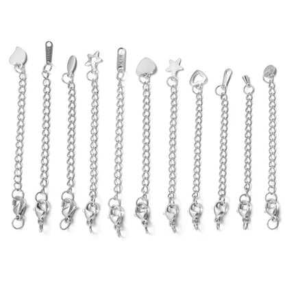 10pcs Stainless Steel Extension Chains Lobster Clasps Connectors