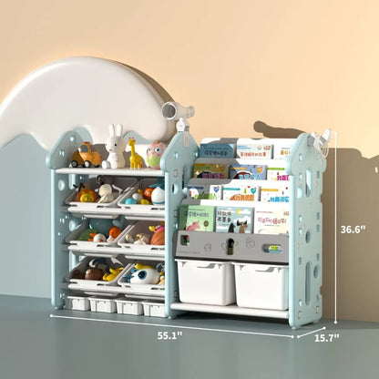 kids bookshelf and toy storage cabinet,