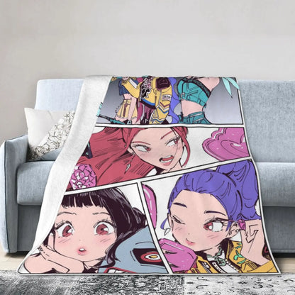 Demon Hunters Plush Blanket Girls Flannel Throw