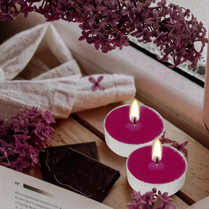 Air Fusion 100 Count Tea Lights Candles Burgundy Berry Blast Scented 2.5 Hours