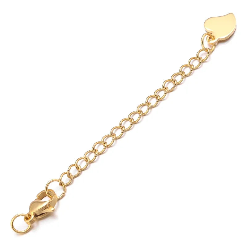 10pcs Stainless Steel Extension Chains Lobster Clasps Connectors