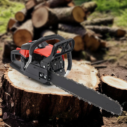 18In Gasoline Chainsaw，2.2Kw High Power  2-Stroke 58CC