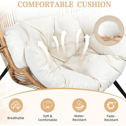 Outdoor Wicker Egg Chair PE Rattan Chair with Cushion
