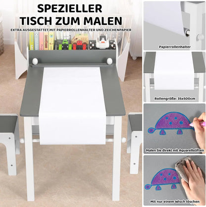 2 in1 Children Table and Chair Art Table Wooden