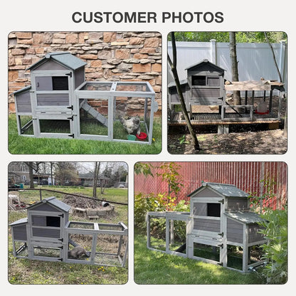 Chicken Coop for Outdoor with Wheels, Nesting Box