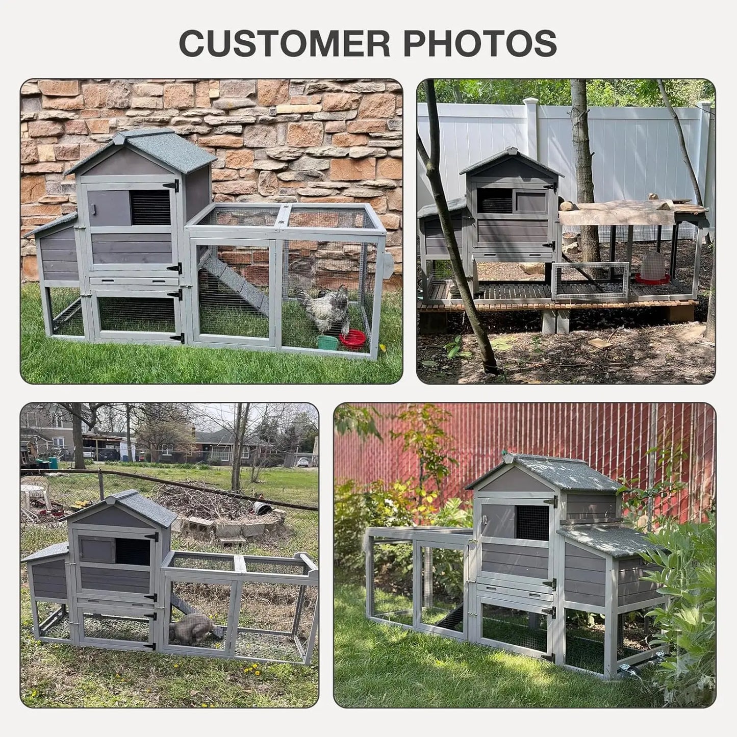 Chicken Coop for Outdoor with Wheels, Nesting Box
