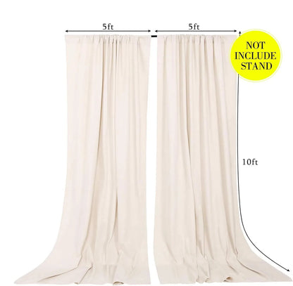 (8-10 Panels) 5ft x 10ft Ivory Backdrop Curtains