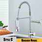 Black Kitchen Sink Faucet Pull Down Hot and Cold Water