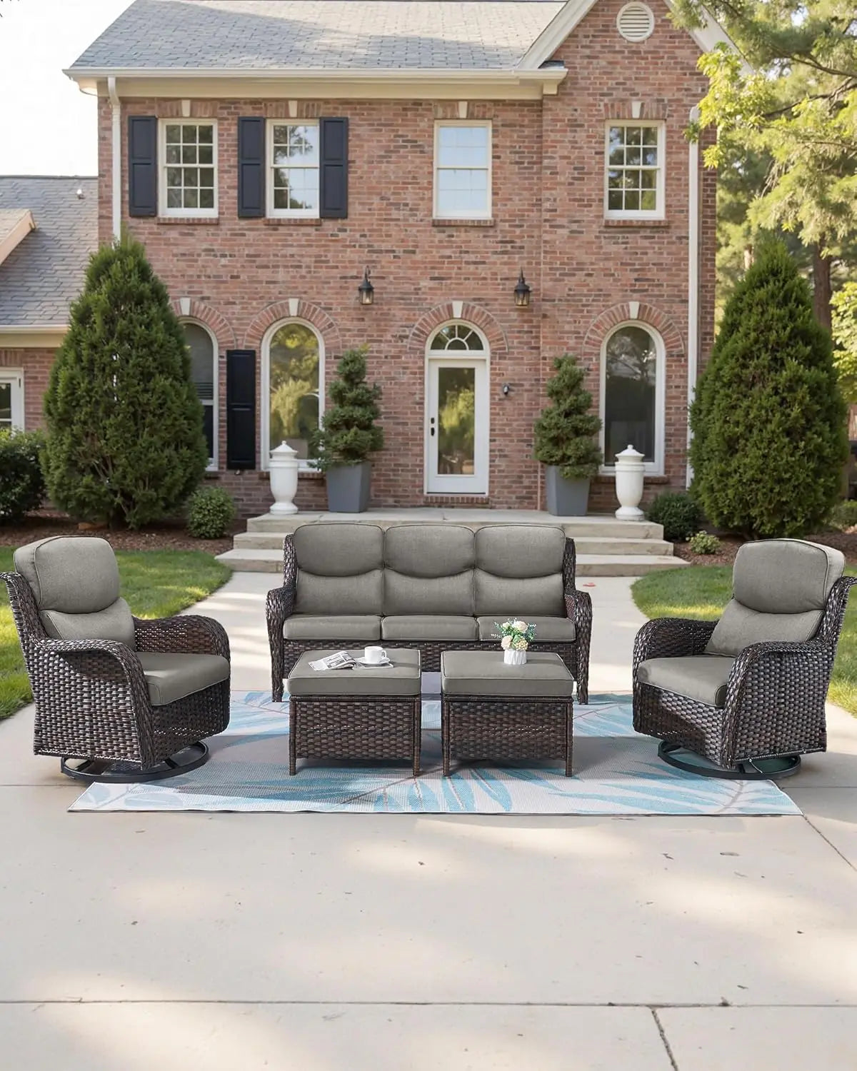 22x25/22x24 Outdoor Cushions for Patio Couch Chairs Set of 3