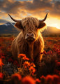 Scottish Highlanders  Art poster  Scottish Cow Canvas