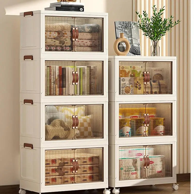 Stackable Foldable Storage Cabinet on wheels