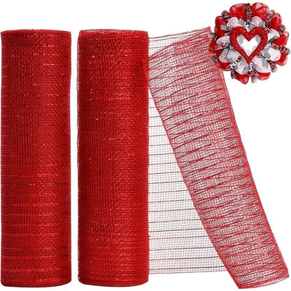 Golden Grid Ribbon Christmas Tree Decoration Mesh Tulle Roll