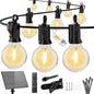 77 LED Solar String Lights Shatterproof Bulbs with Remote Dimmable Timer