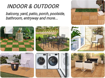 27PCS Interlocking Patio Deck Tiles Outdoor Flooring