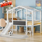 Kids House Loft Bed with Slide, Twin Size