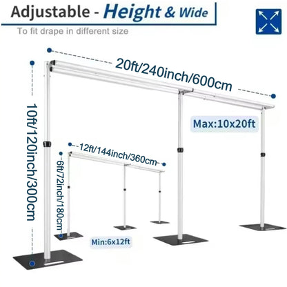 10x20ft Wedding Backdrop Stand Adjustable