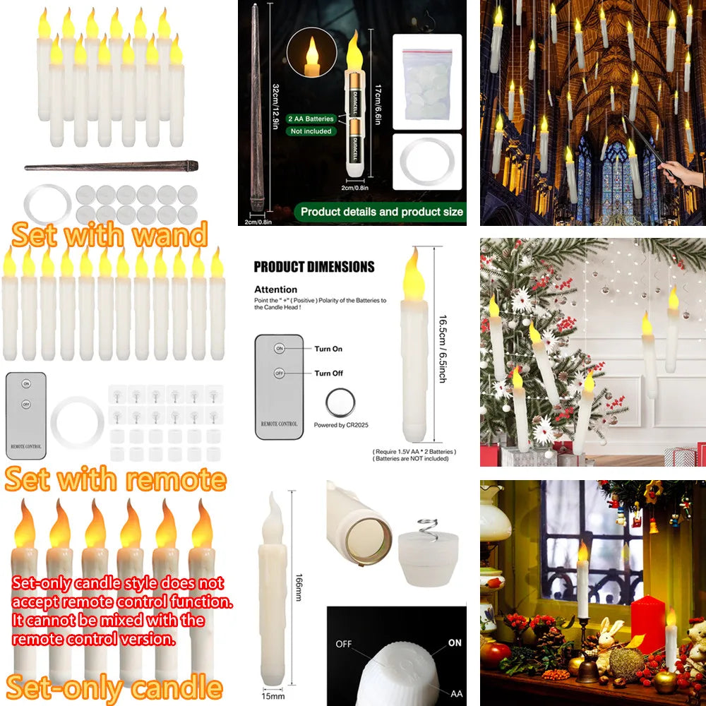 LED Flameless Taper Candles 6.5/11" Battery Operated