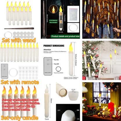 LED Flameless Taper Candles 6.5/11" Battery Operated