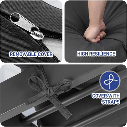 4-Seat Aluminum Outdoor Sectional Furniture Set with Thick, Washable Cushions