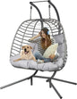 Hammock Swing Chair with Double Hanging Egg Chair, Stand,  Cushion